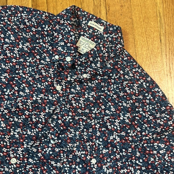 J. Crew Floral L/S Shirt Mens Size M Slim Untucked Organic Cotton Button Up - Picture 1 of 6